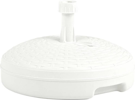 vidaXL Βάση Ομπρέλας Νερού-Άμμου Πλαστική 19-33mm 15lt Στρογγυλή Λευκή