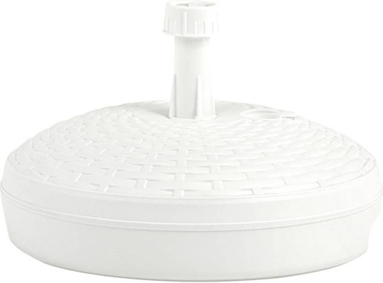 vidaXL Βάση Ομπρέλας Νερού-Άμμου Πλαστική 19-33mm 15lt Στρογγυλή Λευκή