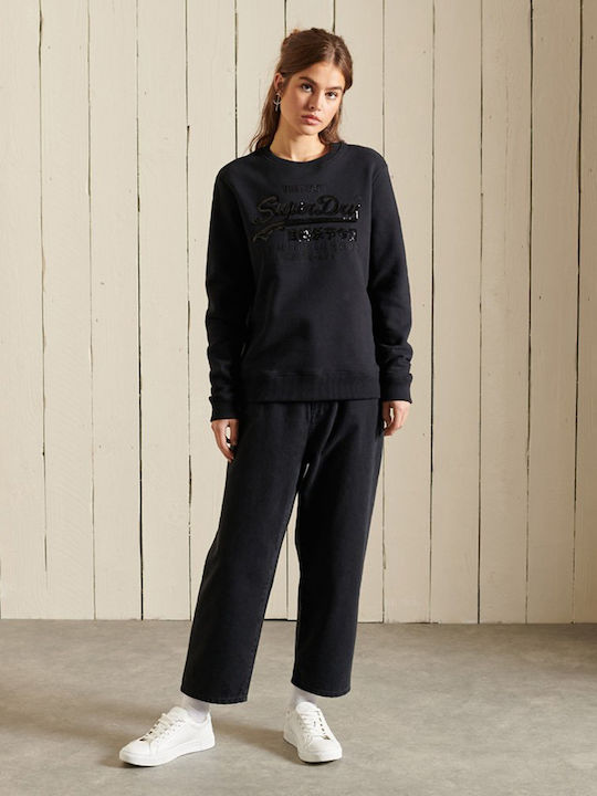 Vintage Logo Tonal Women's Sweatshirt Black
