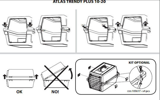 Ferplast Atlas 10 Trendy Plus Κλουβί Μεταφοράς Σκύλου Μαύρο 48x48x32.5cm