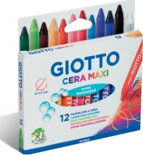 Giotto Crayons Set Cera 10cm 12 Colours