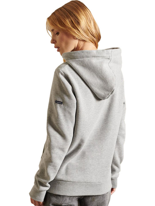 Superdry Script Style College Women's Hooded Sweatshirt Gray