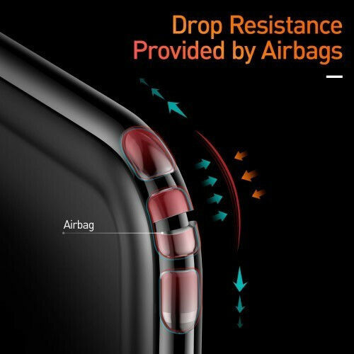 Baseus Airbag Umschlag Rückseite Silikon Schwarz (iPhone 11 Pro Max)