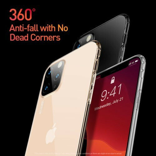 Baseus Airbag Umschlag Rückseite Silikon Schwarz (iPhone 11 Pro Max)
