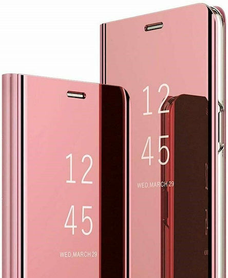Hurtel Clear View Book Ροζ Χρυσό (Redmi Note 8T)