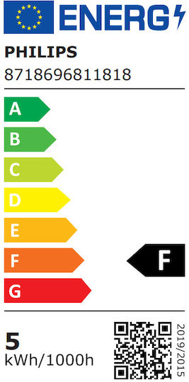 Philips Corepro Λάμπα LED 4.5W 102mm για Ντουί E27 και Σχήμα R63 Θερμό Λευκό 345lm Dimmable