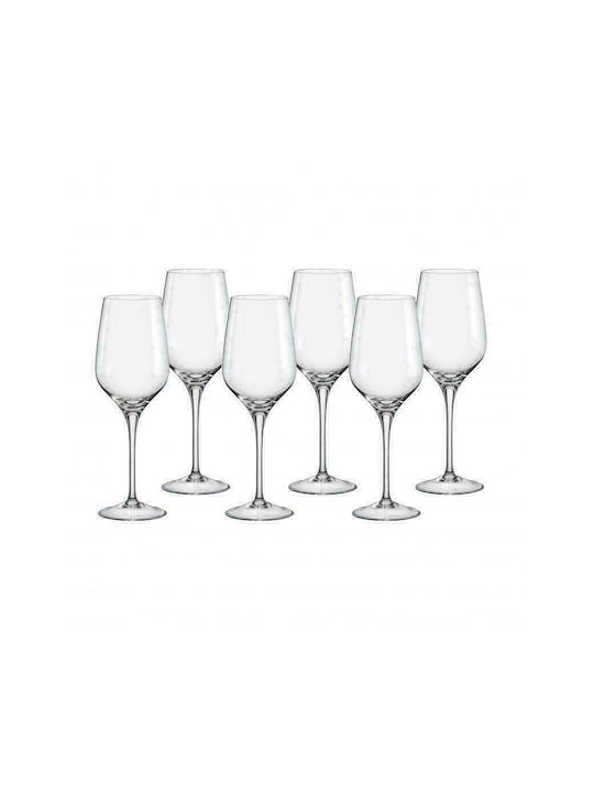 Bohemia Rebecca Glass Set for White Wine made of Crystal Stacked 350ml 6pcs