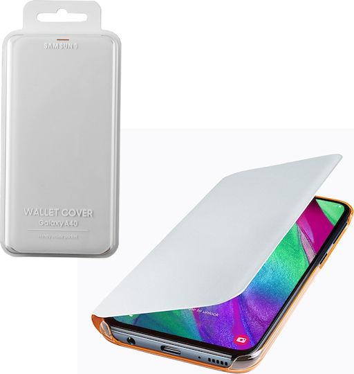 Samsung Buchen Sie Synthetisches Leder Weiß (Galaxy A40)