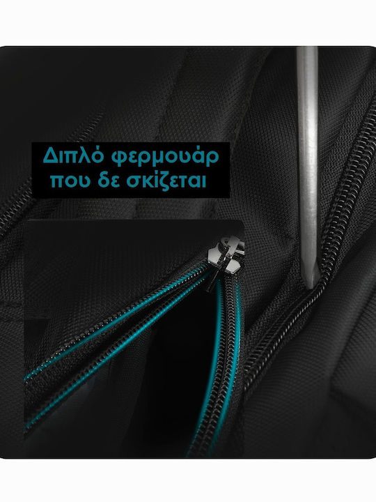 Tigernu T-B3106 Αδιάβροχη Τσάντα Πλάτης για Laptop 17" με Θύρα USB σε Μαύρο χρώμα