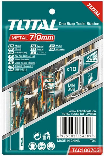 Total Drill HSS with Cylindrical Shank for Metal 4.5mm