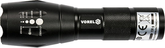 Vorel Flashlight LED with Maximum Brightness 280lm LED-55 Black