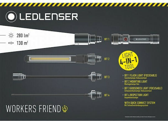 LedLenser Arbeitslampe Batterie LED Doppelte Funktion mit einer Helligkeit von bis zu 280lm