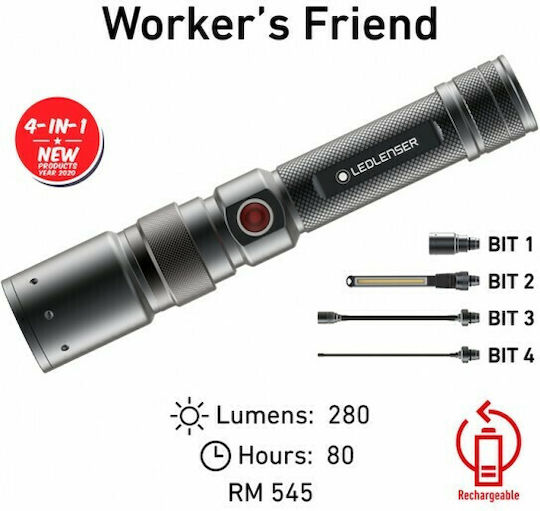 LedLenser Arbeitslampe Batterie LED Doppelte Funktion mit einer Helligkeit von bis zu 280lm