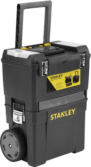 Stanley Wheeled Plastic Tool Carrier 2 Slot with Toolbox W47.3xD30.2xH62.7cm