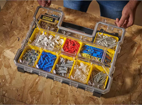 Stanley FatMax Tool Compartment Organiser 10 Slot with Removable Box Yellow 44.6x35.6x7.5cm
