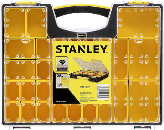 Stanley Tool Compartment Organiser 25 Slot with Removable Box Yellow 49.2x43.1x11cm