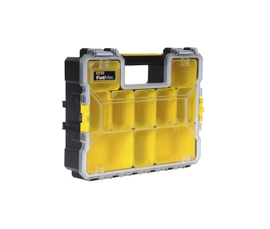 Stanley FatMax Tool Compartment Organiser 10 Slot with Removable Box Yellow 44.6x35x11cm