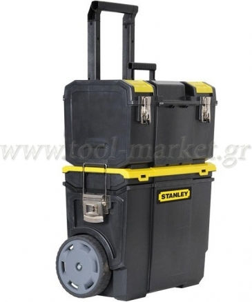 Stanley Wheeled Plastic Tool Carrier 2 Slot with Toolbox W47.5xD28.4xH63cm
