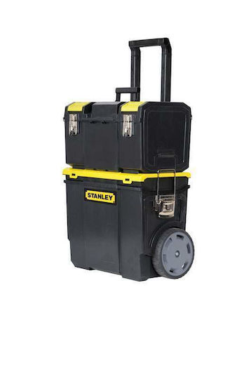 Stanley Wheeled Plastic Tool Carrier 2 Slot with Toolbox W47.5xD28.4xH63cm