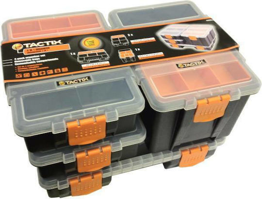 Tactix Tool Compartment Organisers Adjustable & Removable Box Black 29x23x18cm 4pcs