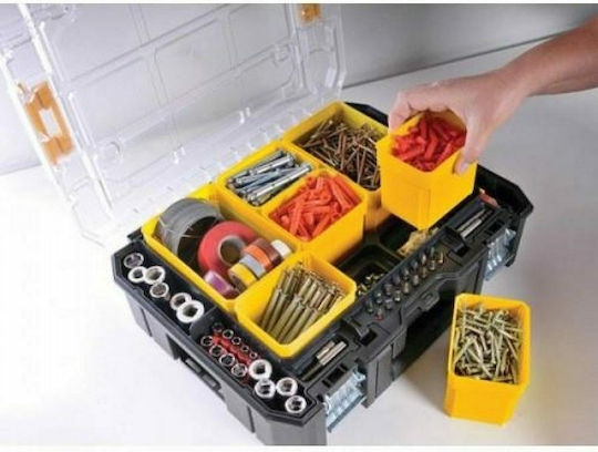 DEWALT TSTAK V Органайзер за инструменти 7 места с отстраняеми кутии Жълта 44x33.2x14.5см.