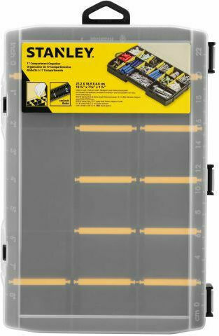 Stanley Tool Compartment Organiser 17 Slot Adjustable Black 27x19x4.6cm