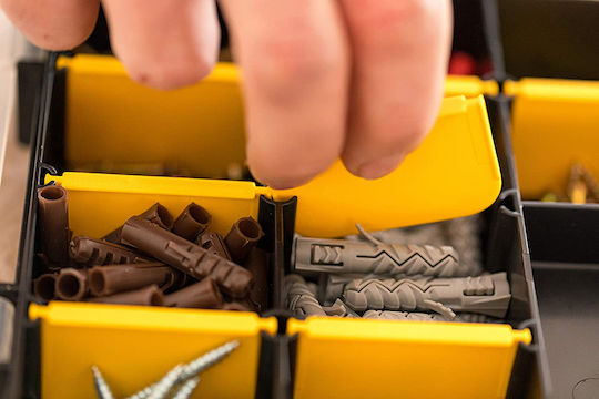 Stanley Tool Compartment Organiser 17 Slot Adjustable Black 27x19x4.6cm