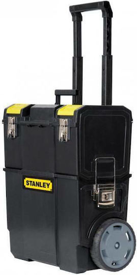 Stanley Wheeled Plastic Tool Carrier 2 Slot with Toolbox W47.5xD28.4xH57cm