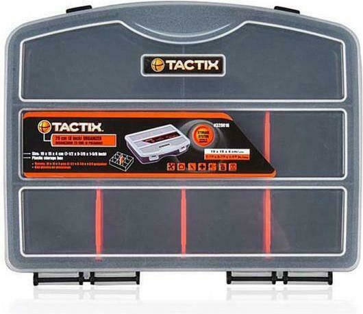 Tactix Tool Compartment Organiser 18 Slot Adjustable Black 25.5x21x4cm