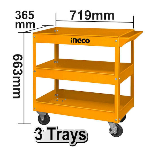 Ingco Rollbar Metallisch Werkzeugkiste B71.9xT36.5xH66.3cm