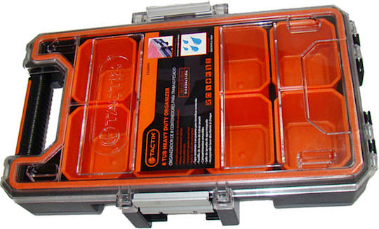 Tactix Tool Compartment Organiser 8 Slot with Removable Box Orange 37.5x22.7x8cm
