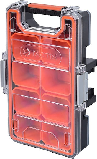 Tactix Tool Compartment Organiser 8 Slot with Removable Box Orange 37.5x22.7x8cm