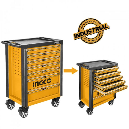 Ingco Rollbar Metallisch Werkzeugkiste B76.5xT46.5xH97.6cm