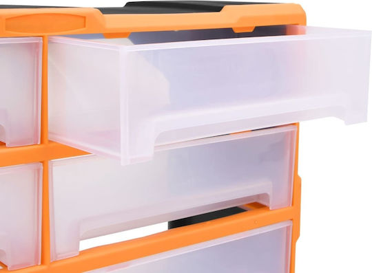 vidaXL Plastic Tool Box Drawer with 8 Drawers 52W x 16L x 37H cm