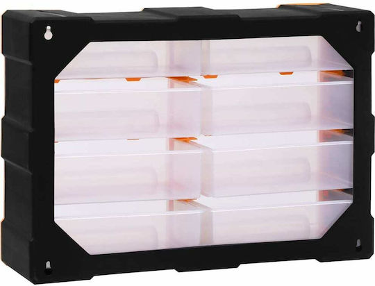 vidaXL Plastic Tool Box Drawer with 8 Drawers 52W x 16L x 37H cm