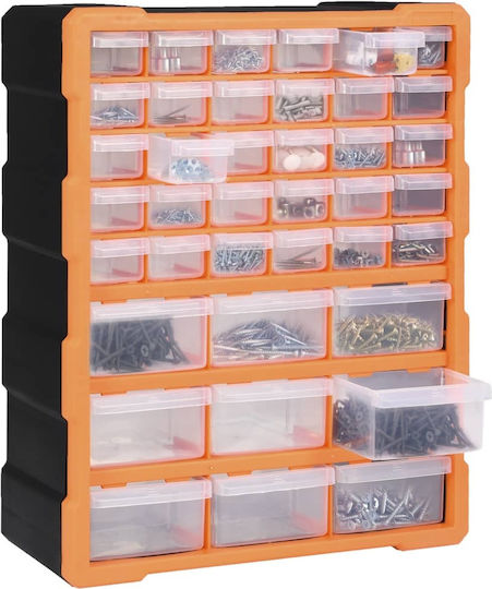 vidaXL Συρταριέρα Εργαλείων Plastic 39 Compartments W38xD16xH47cm