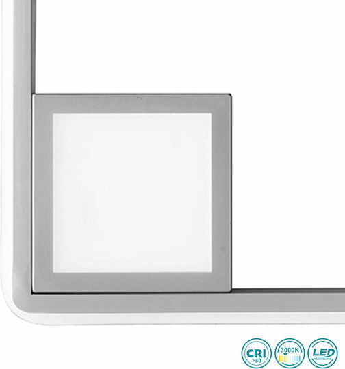 Ondaluce Ap.Dowel/Silver Modern Leuchte Wand Silber 26x26cm