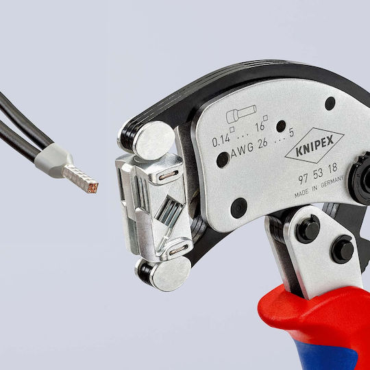 Knipex Πρέσα Ακροδεκτών με Μηχανισμό Καστάνιας (Μήκος 200mm)