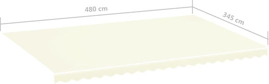 vidaXL Replacement Awning Ecru with PU Coating 3.5x5m