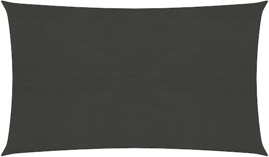 vidaXL Rectangular Shade Sail Gray With Hoop 3x5m 160gr/m² made of HDPE 160gr/m²