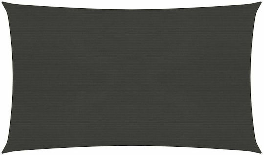 vidaXL Rectangular Shade Sail Gray With Hoop 3x5m 160gr/m² made of HDPE 160gr/m²