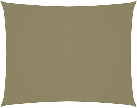 vidaXL Rectangular Shade Sail Beige With Hoop & with PU Coating 2x3.5m