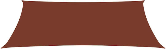 vidaXL Rectangular Shade Sail Orange With Hoop & with PU Coating 2x5m Rectangle made of Oxford fabric