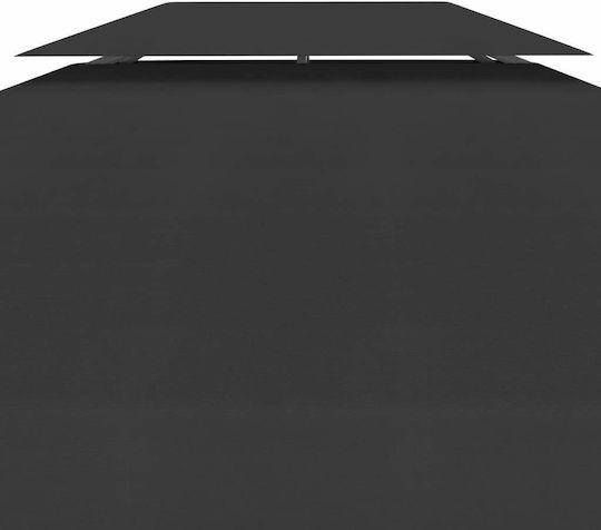 vidaXL Gazebo Cover 2 Levels 310gr/m² Black with PVC Coating 3x4m