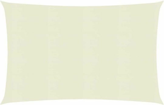 vidaXL Rectangular Shade Sail Ecru With Hoop 3x5m 160gr/m² made of HDPE 160gr/m²