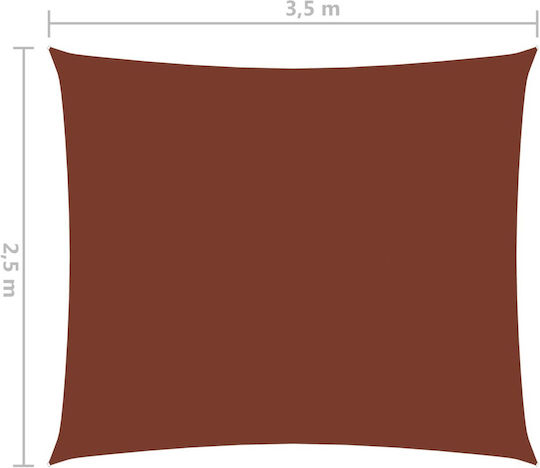 vidaXL Правоъгълена Shade Sail Кафяв С парчета & с PU покритие 2.5x3.5m Правоъгълник, изработен от плат Oxford
