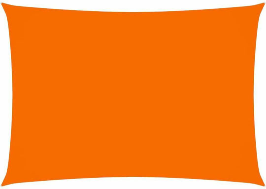 vidaXL Rectangular Shade Sail Orange With Hoop & with PU Coating 3.5x5m Rectangle made of Oxford fabric