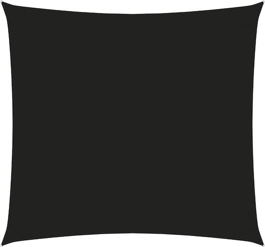 vidaXL Square Shade Sail Black With Hoop & with PU Coating 2.5x2.5m