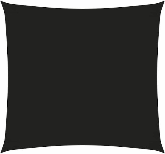 vidaXL Square Shade Sail Black With Hoop & with PU Coating 2.5x2.5m