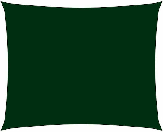 vidaXL Rectangular Shade Sail Green With Hoop & with PU Coating 3.5x5m Rectangle made of Oxford fabric